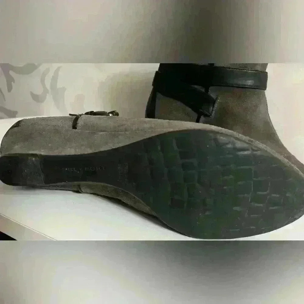 Rockport Alika Gray Suede Low Wedge Ankle Boots - Picture 5 of 7